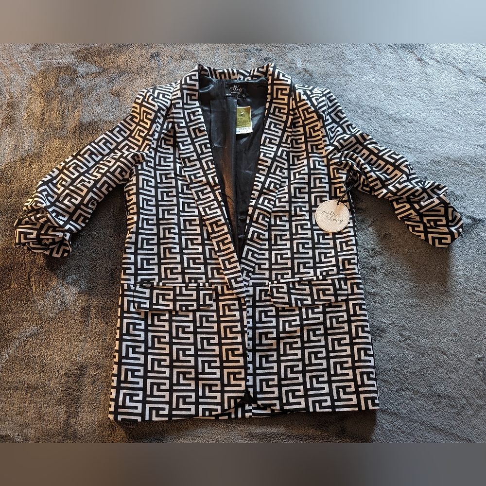 Black and white blazer